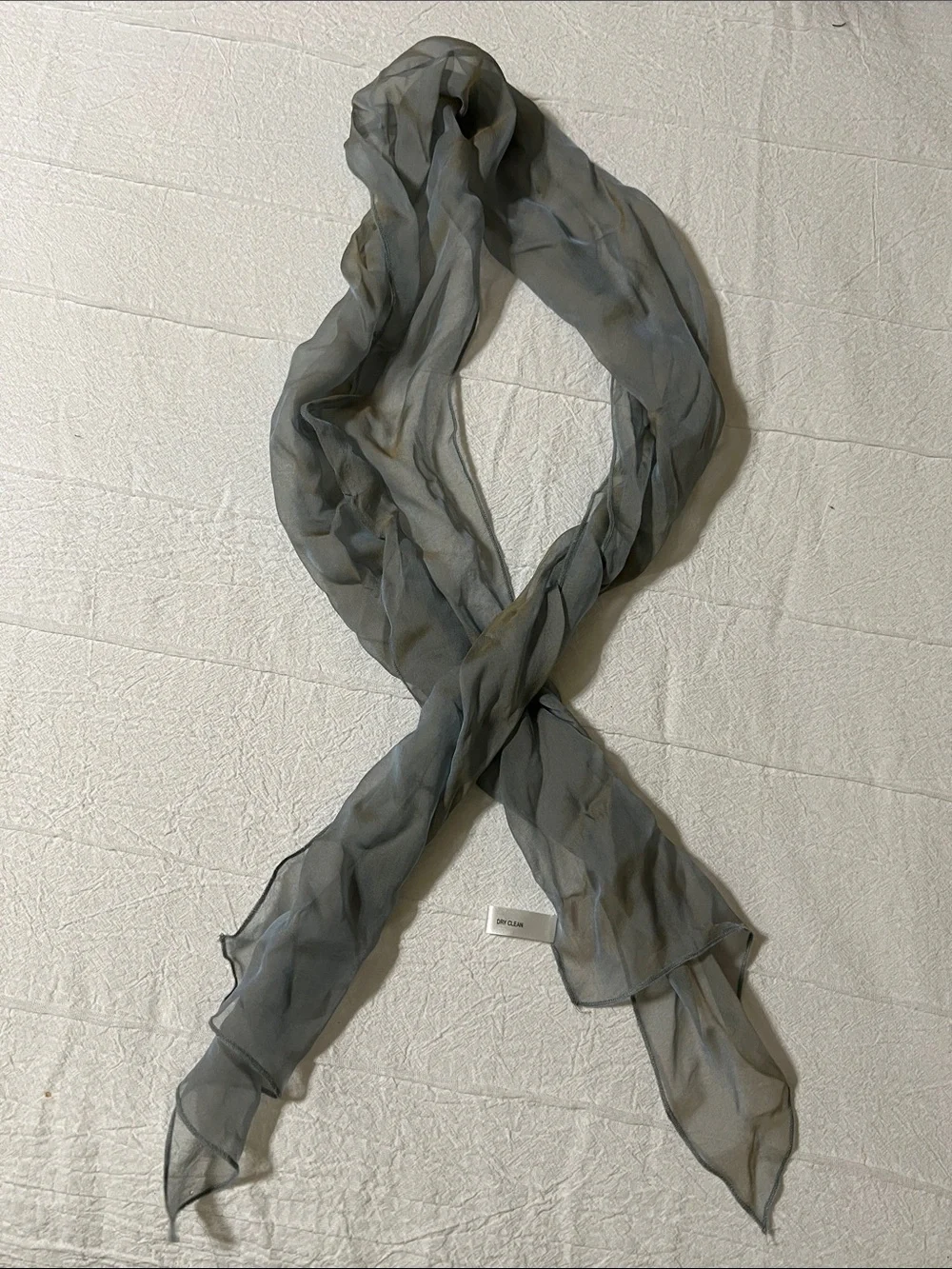 100% Silk Iridescent Gray Gold Sheer Scarf Wrap Shawl Lightweight